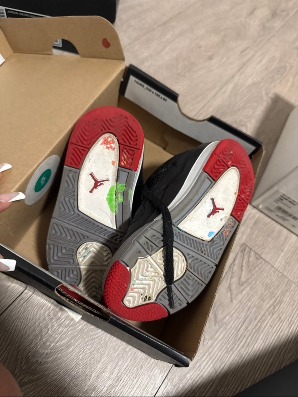 Jordan Kids Black and Red Sneakers